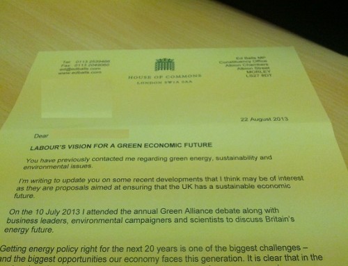 Another Letter From Ed Balls