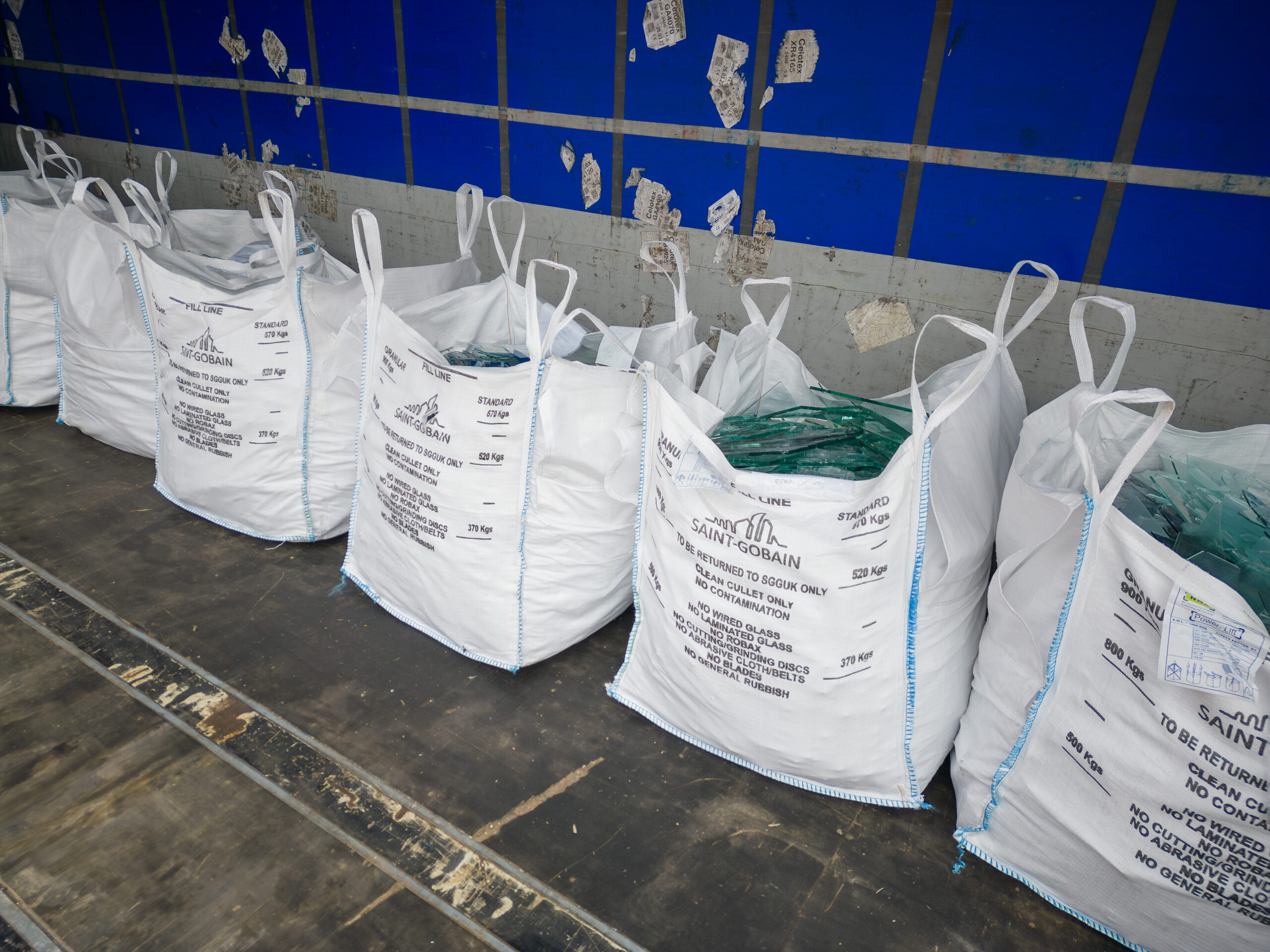 Bags of glass cullet